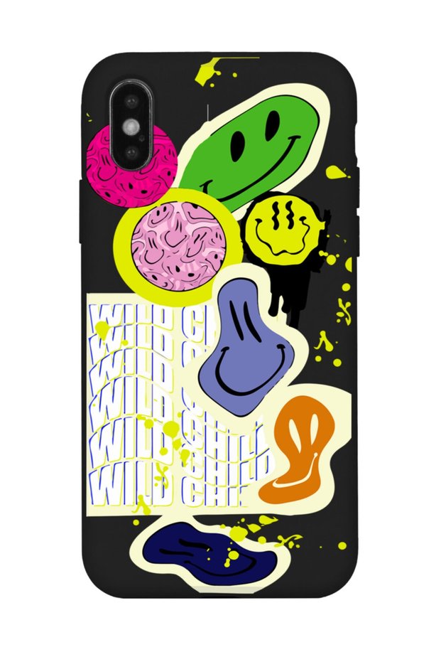 iPhone X - XS Compatible You Can Sad Smile Designed Black Launch Phone Case