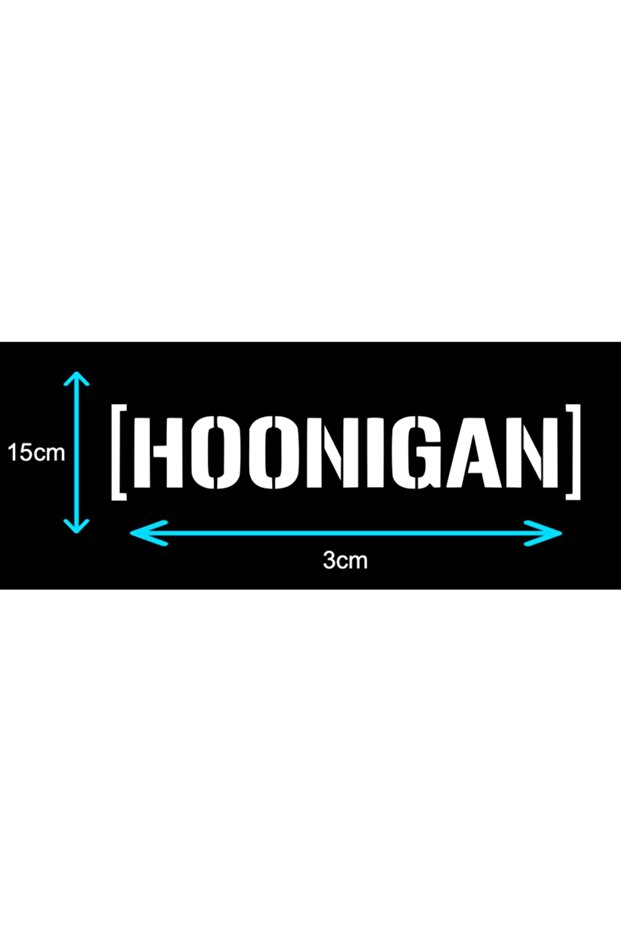 ملصق سيارة للدراجات النارية Hoonigan - أبيض 20 سم