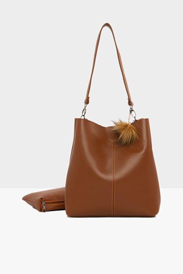 Tan Women's Magnet Snap Fastener Bag M000002770
