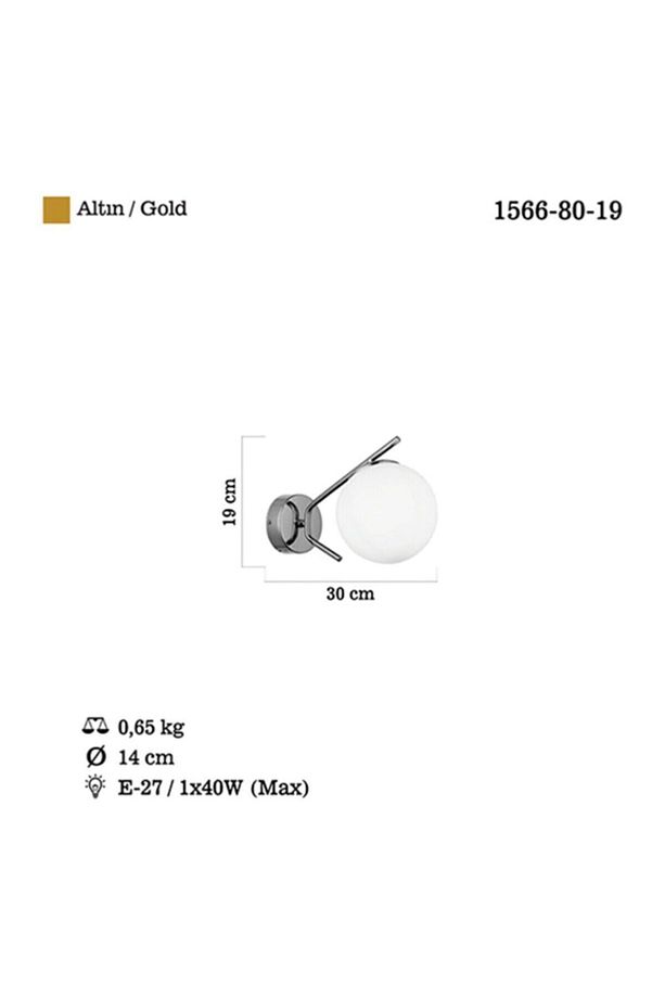 Petos Teklı Altın Aplık 1xe27 - 3