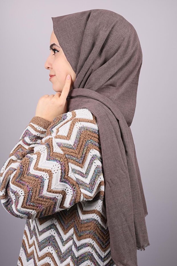 شال متناسق بلون سادة - نمط-01 - لون-02