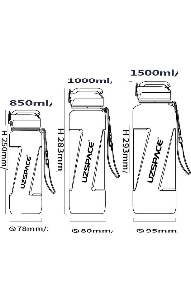 PİPETLİ 850ml Tritan Su Matarası - 4