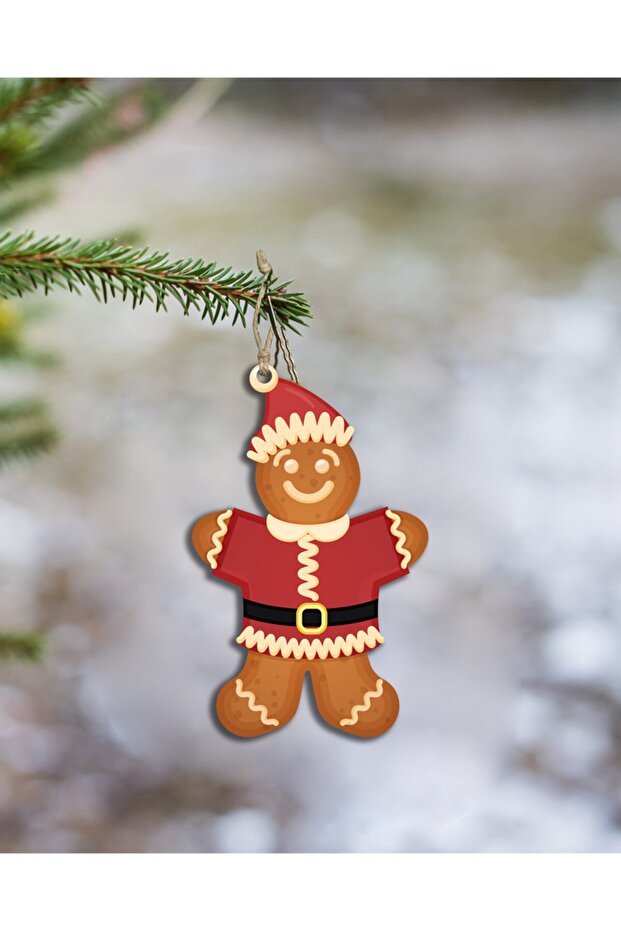 مجموعة ديكور شجرة عيد الميلاد مكونة من 4 قطع MDF - 4