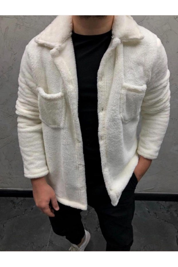 Men's Pocket Detailed Plush Shirt