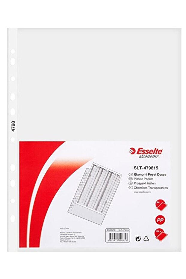 Brand: 4798 A4 Eco Perforated Transparent Bag File 100 Pack Category: Files