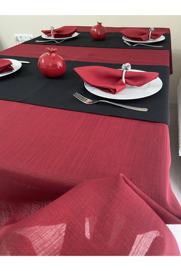 Solid Red Glitter Tablecloth - 1