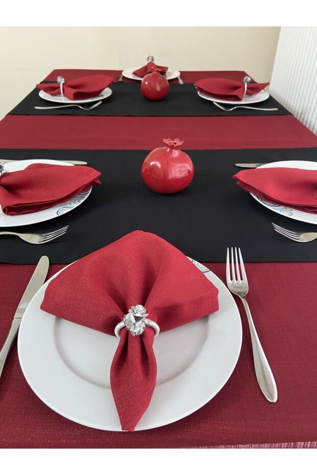 Solid Red Glitter Tablecloth - 5