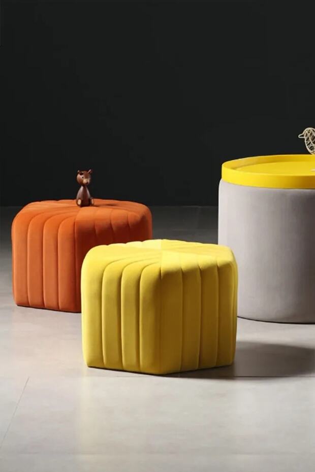 Hexa Altıgen Sarı Puf - 2