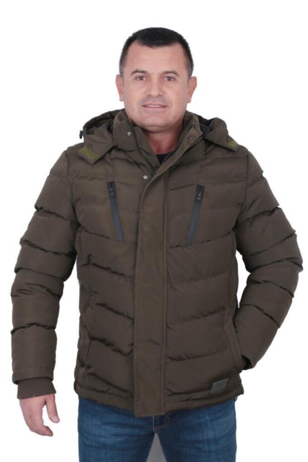 معطف رجالي بغطاء للرأس بسحاب 94018