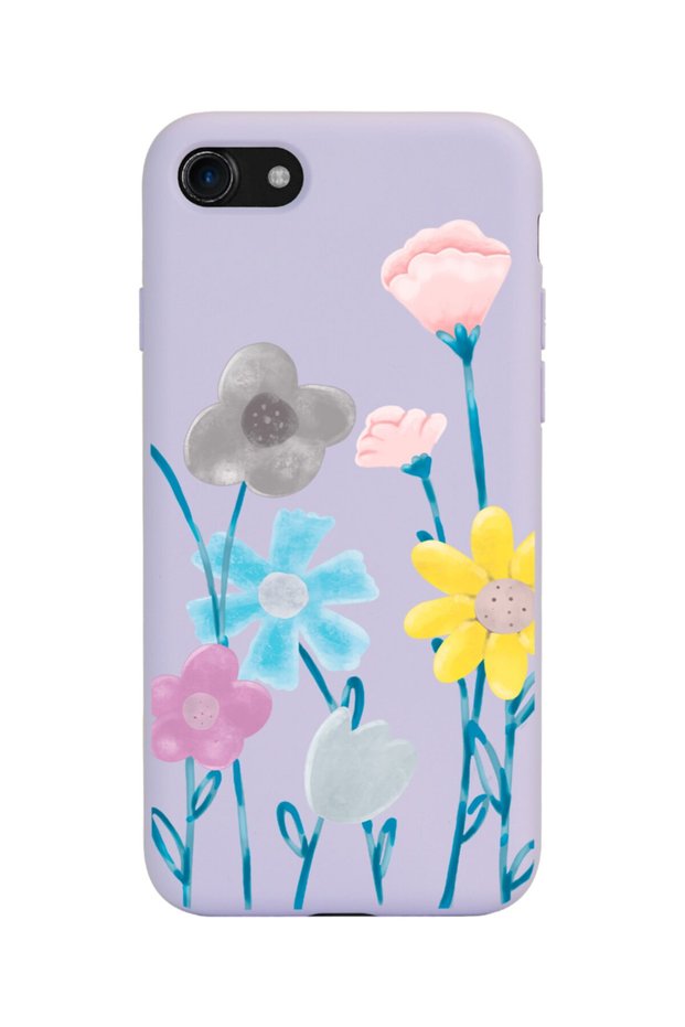 Lilac Launch Phone Case with Color Brush Design Compatible with iPhone 7 - 8 - Se