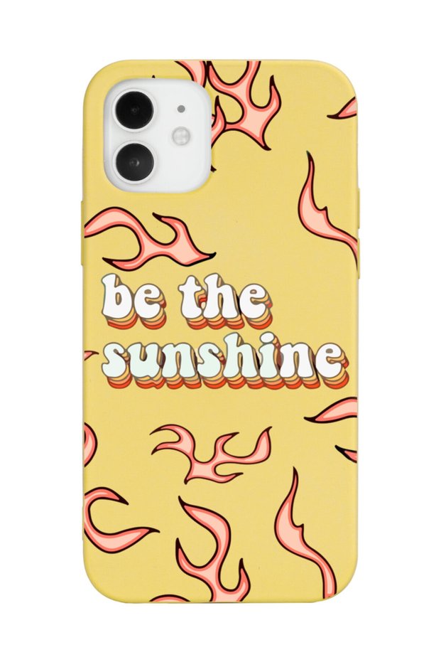 حافظة هاتف Be The Sunshine Design باللون الأصفر متوافقة مع هاتف iPhone 12
