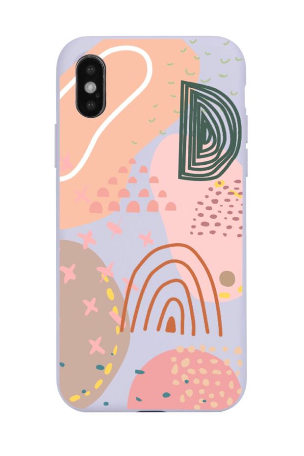 iPhone XS Max Compatible Line Art Design Lilac Launch Phone Case