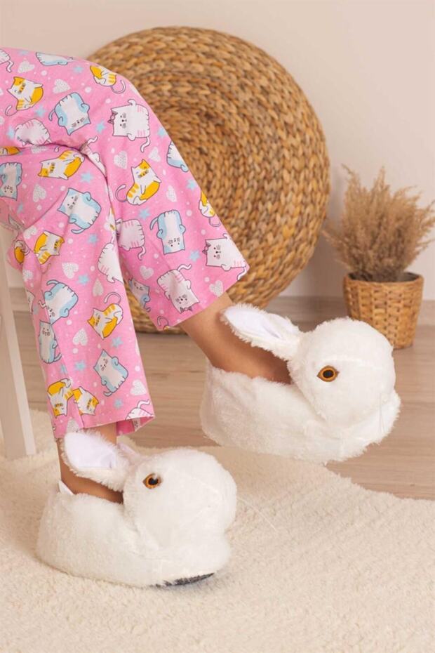 Unisex Hayvanlı Panduf Ev Ayakkabısı Ses Yapmaz Taban - 8