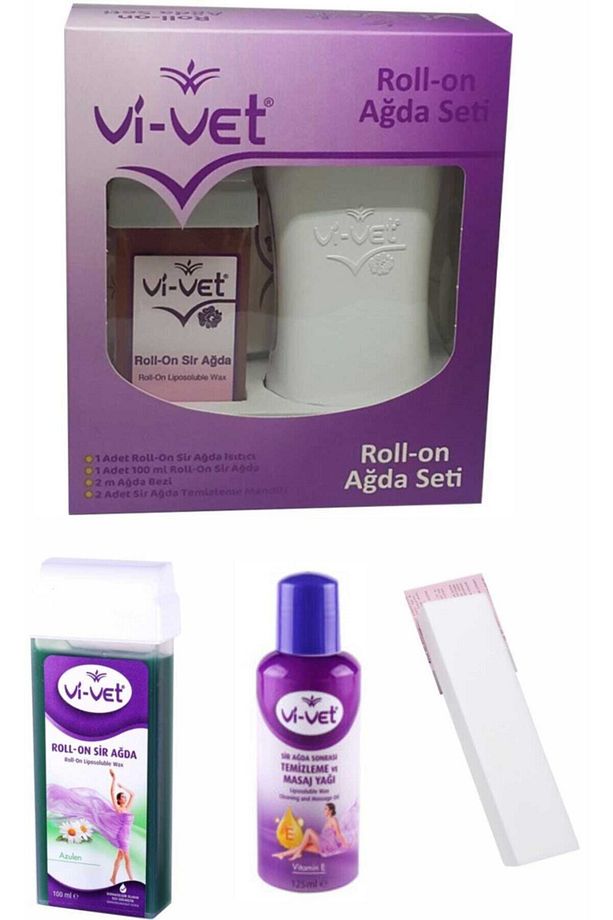 Kartuş Rollon Makine Set 1 Azulen Kartuş Ağda 10 Mt Bez Temz.yağı 125ml - 1