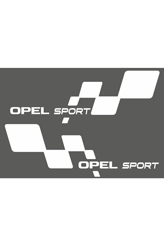 ملصق سيارة أبيض مكون من قطعتين من Opel Sport - ملصق معدل لضبط السيارة