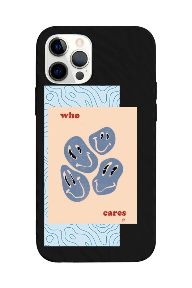 حافظة هاتف iPhone 13 Pro Max متوافقة مع تصميم Who Cares باللون الأسود
