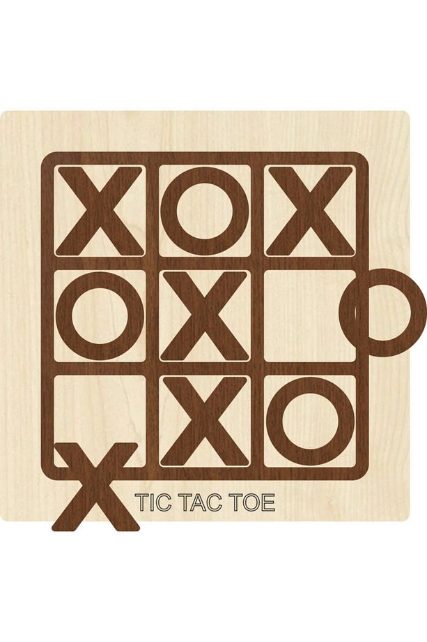 Ahşap Zeka Ve Strateji Oyunu Seti 6 Lı, Dama+3 Taş+9 Taş+bihar+surakarta Ve Tic-tac-toe - 3