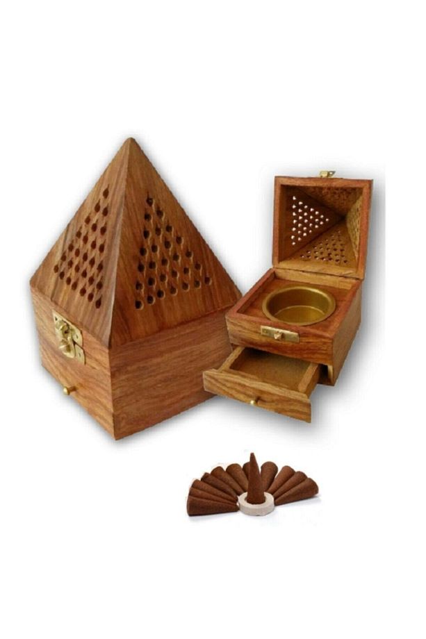 Konik Tütsülük Piramit Tütsülük Ahşap Tütsülük Tütsü Oda Kokusu - 1