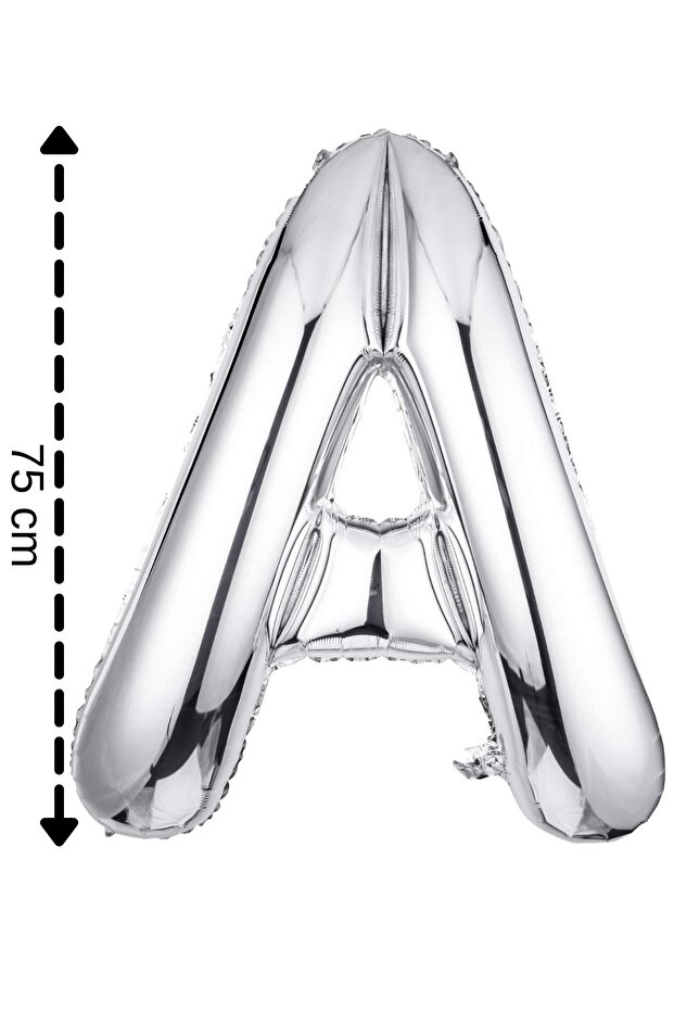 Foil Balloon Letter A Helium Balloon 32 Inch 75 Cm Silver Color