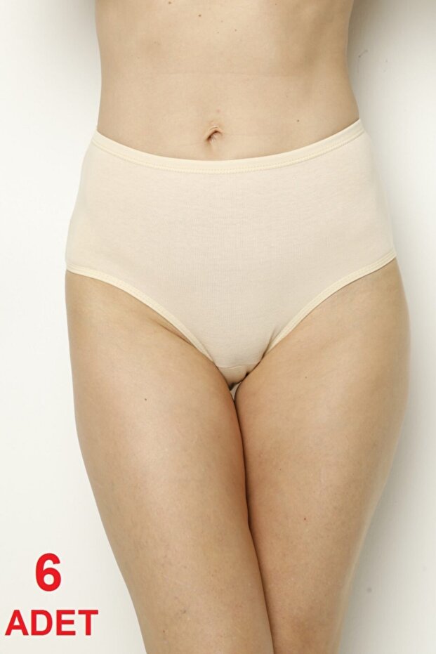 Women's Skin Cotton High Waist Bato Panties 6 Pack