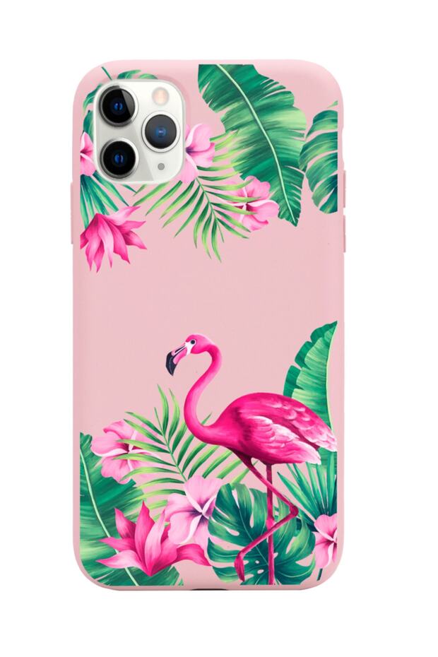 iPhone 11 Pro Compatible Tropical Flamingo Design Powder Launch Phone Case