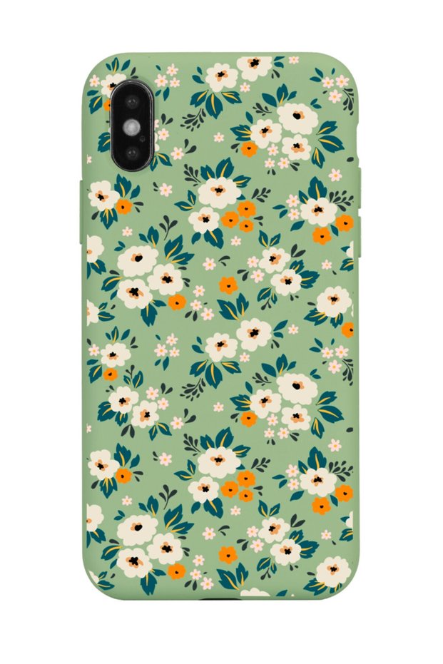 iPhone XS Max Compatible Flower Garden Design Green Launch Phone Case