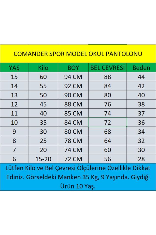 Spor Model Bej Likralı Canvas Okul Pantolon (gizli Bel Lastikli) Comender - 2