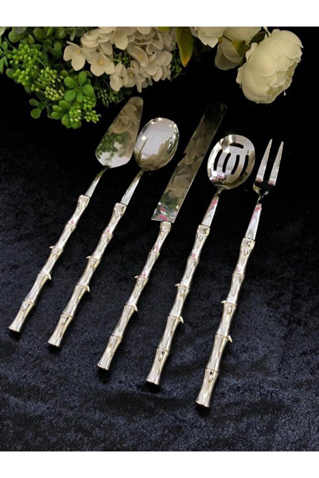 Bambu 5 Prç Servis Seti Gümüş - 1