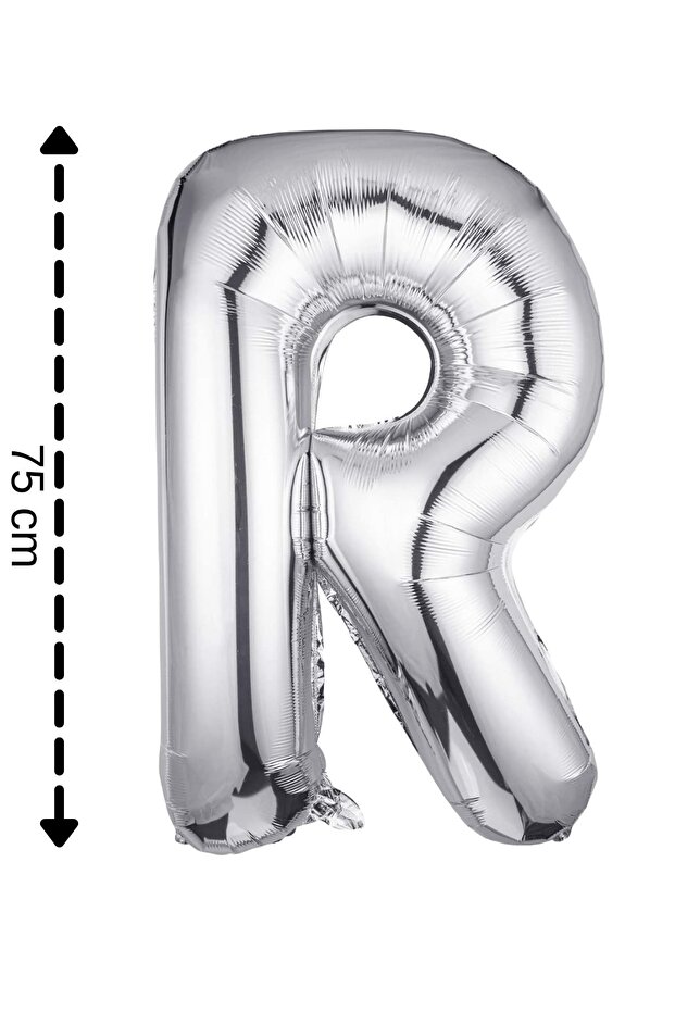Foil Balloon Letter R Helium Balloon 32 Inch 75 Cm Silver Color