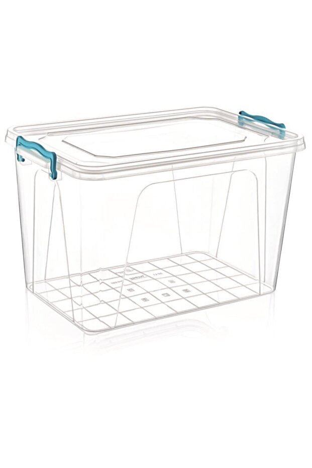 30 Litre Kilitli Kapak Dikdörtgen Kiler Saklama Kabı 48x31 H:29cm Her Gıdaya Uygun Sağlıklı Plastik - 1