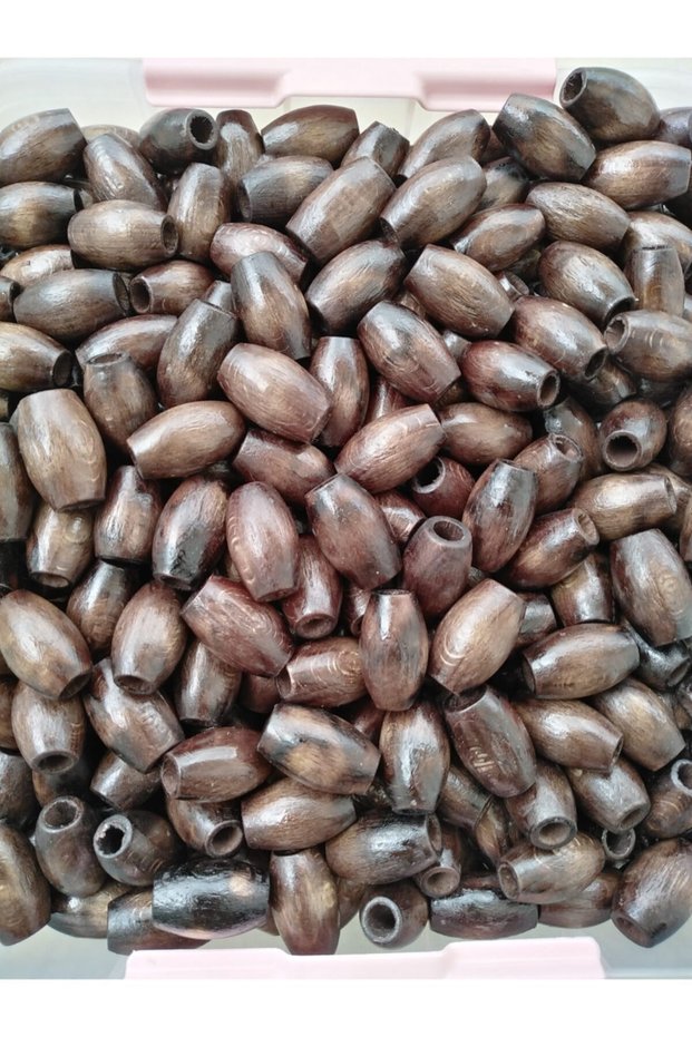 25mm Polished Oval Macrame Bead (brown)