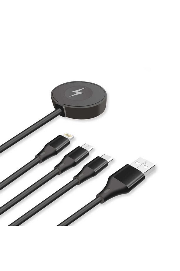 Go Des Gd-uc561 4 In 1 Kablosuz Akıllı Saat Şarj Cihazı Ve Çoklu Usb Hızlı Şarj Kablosu Çok Amaçlı - 1