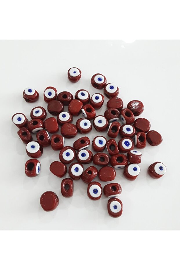 13 Mm Claret Red Danagöz Glass Evil Eye Bead