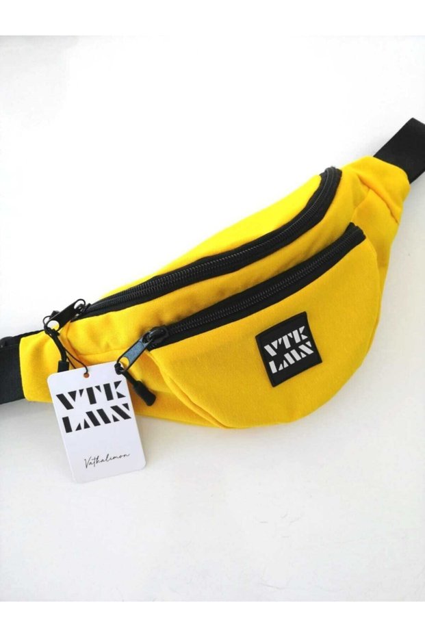 Unisex Yellow Colored Shoulder and Waist Bag