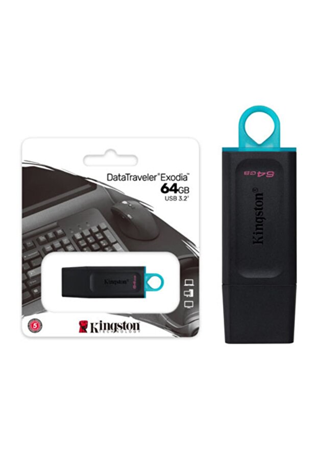 Kingston 64gb Datatraveler Exodia Usb 3.2 Gen 1 Flash Memory Dtx/64gb