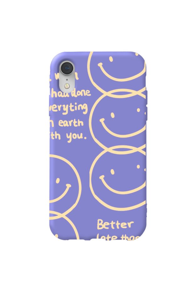 iPhone Xr Lilac Color Better Late Than Velvet Patterned Silicone Phone Case