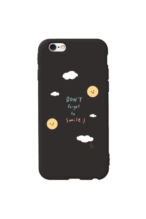 iPhone 6 Plus Black Color Don'T Forget to Velvet Patterned Silicone Phone Case