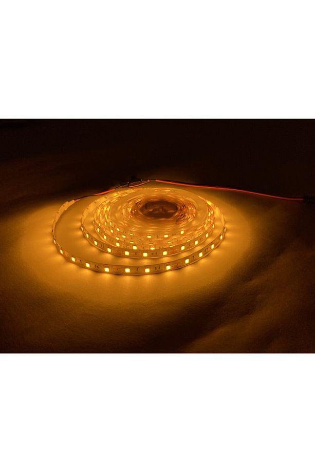 Makyaj Aynası Için 3 Mt Amber Şerit Led + 12v Adaptör Tak Çalıştır Aç Kapa Anahtarlı 3 Çip 3 Metre - 1