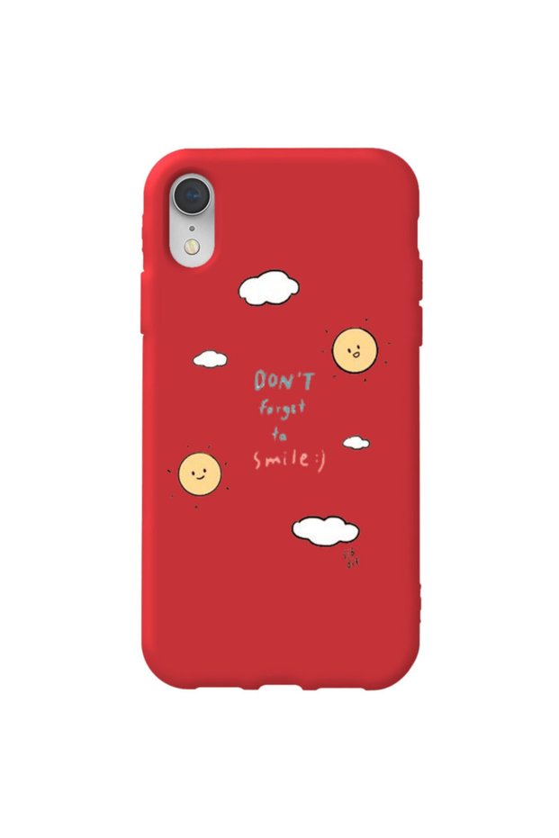 iPhone Xr Red Color Don'T Forget to Velvet Patterned Silicone Phone Case