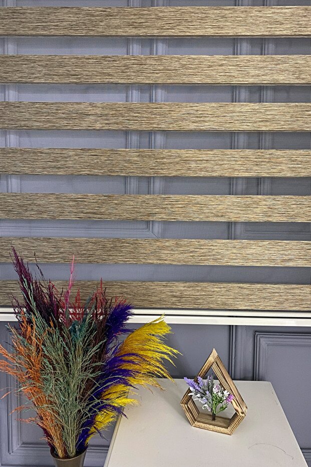 Brillant Kahve Bambu Zebra Perde - 1