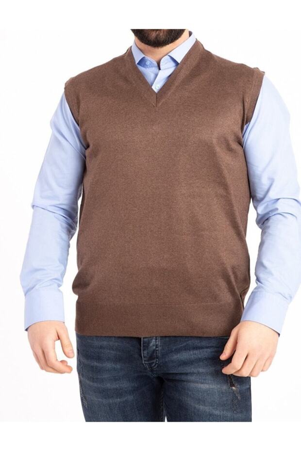 Men's V-Neck Thin Wool Knitwear Knitted Anti-Pilling Dad Sweater