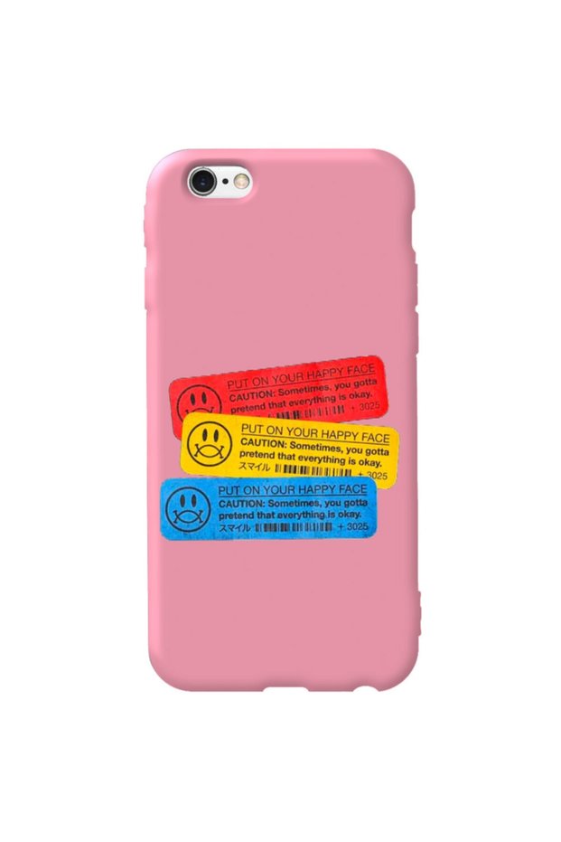 iPhone 6 Plus Pink Color Put on Velvet Patterned Silicone Phone Case