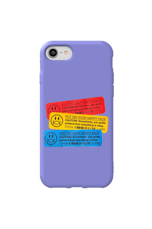 iPhone Se 2020 Lilac Color Put on Velvet Patterned Silicone Phone Case