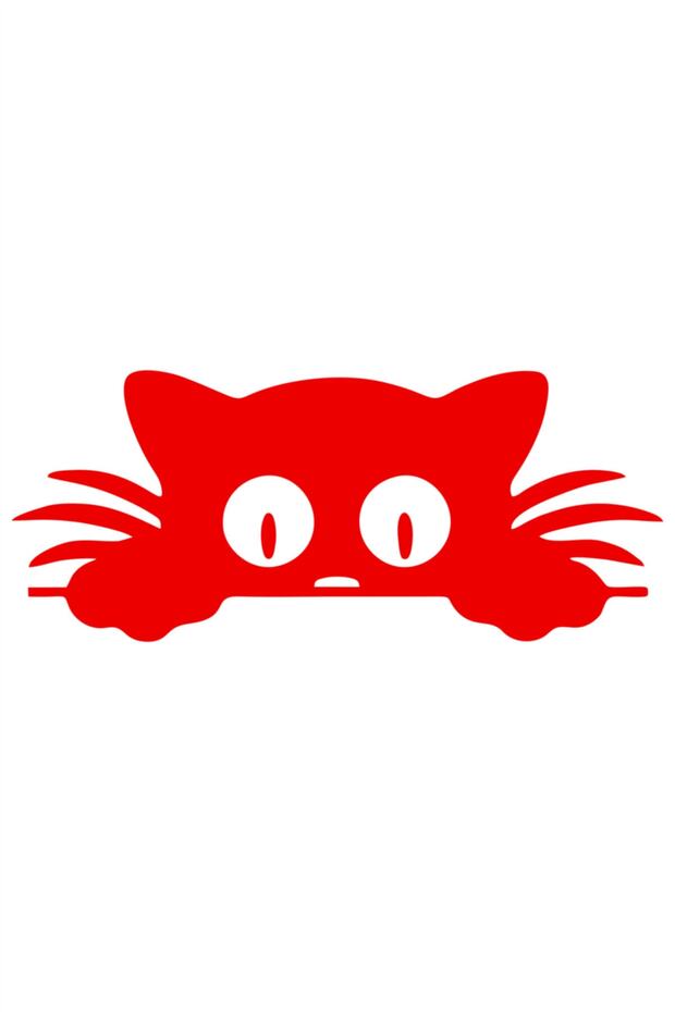 15 X 6.5 cm Cat Sticker for Car Window - Red