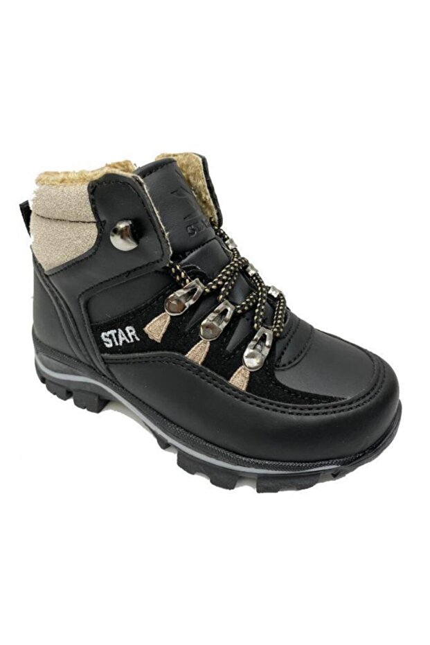 4476 Furry Trekking Booties Kids Boots Black Orag