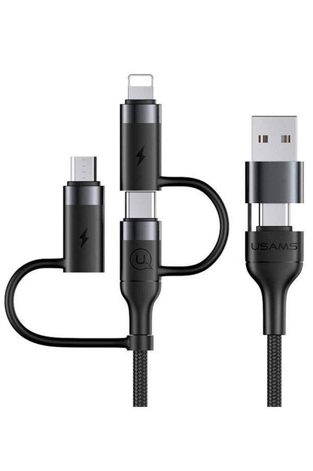 Us-sj547 Usb Type-c To Type-c Lightning Microusb,1.2m 60 Watt 6 In 1 Hızlı Şarj Ve Data Kablosu - 3