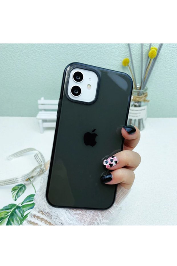 iPhone 12 Compatible Smoked Mua Colored Transparent Silicone Case