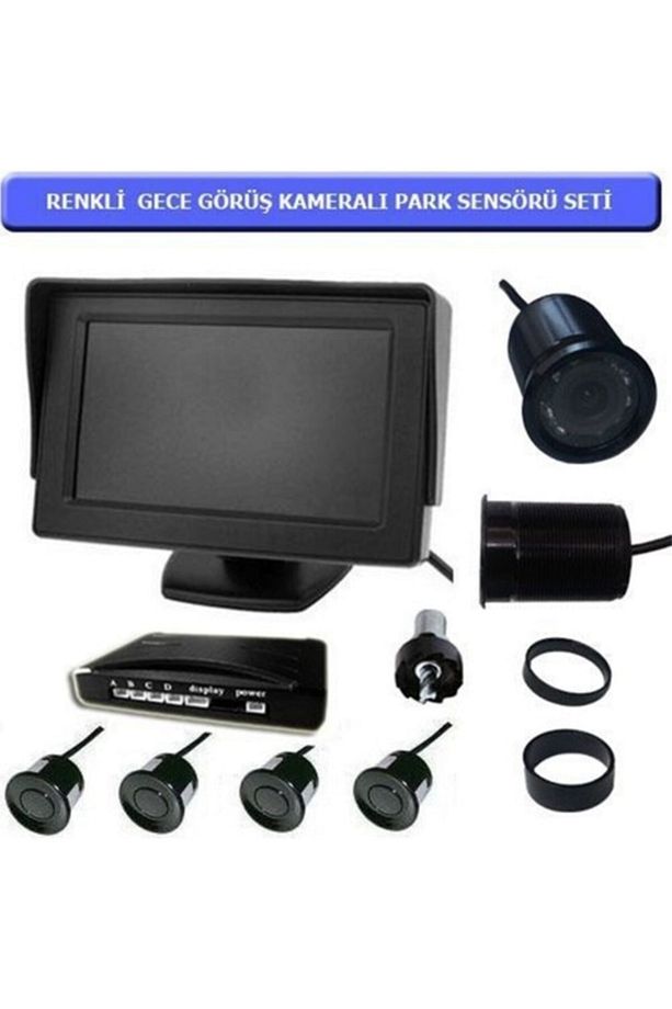 Kameralı Park Sensörü 4 Sensörlü Renkli Gece Görüşlü - 1