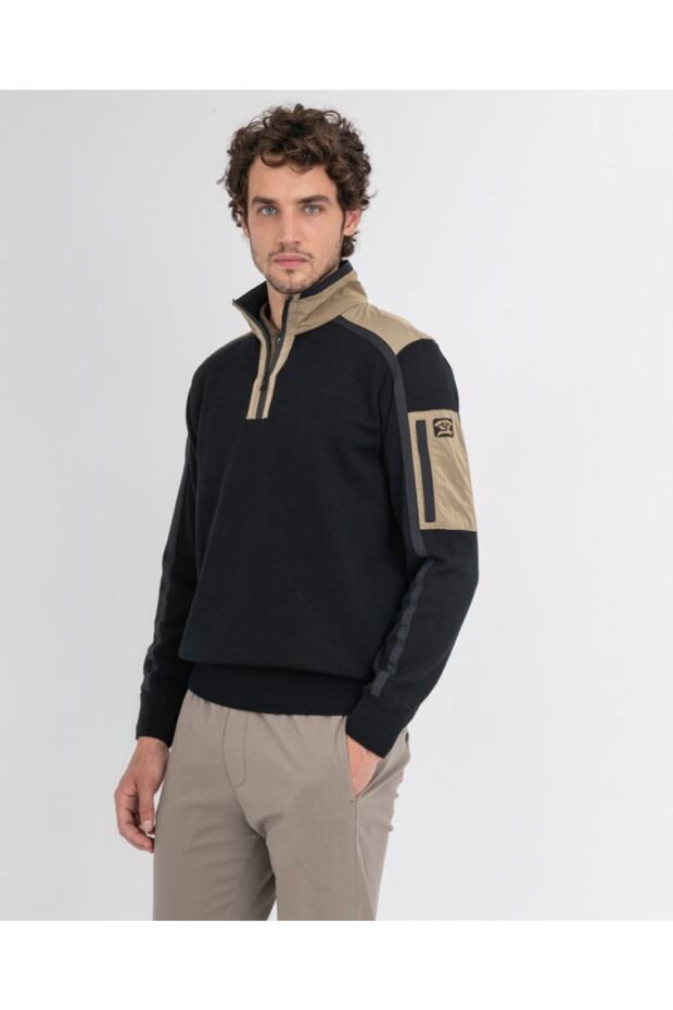 Men's Zıpped Pullover C w Wool - 1