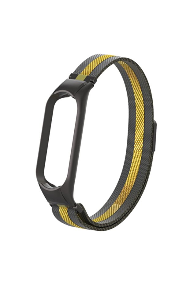 Xiaomi Mi Band 5 Compatible Metal Strap Cord Milano Loop Black Gold